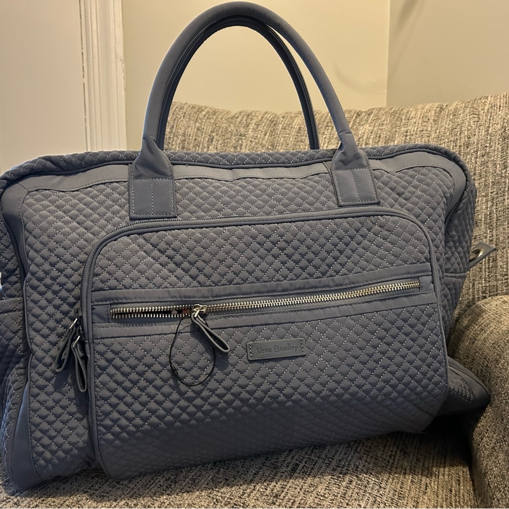 Vera Bradley Quilted Travel Bag in Slate Blue